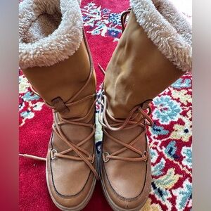 Esmara Lace-Up Winter Boots, Tan/Brown, Size 7